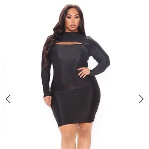 Black - Midi Dress - 1X